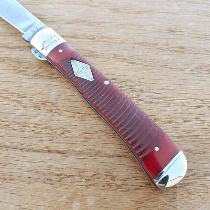 Couteau Rough Ryder Trapper Bolster Lock Manche Os Lame Acier 440 Clip Point RR1960 - Livraison Gratuite