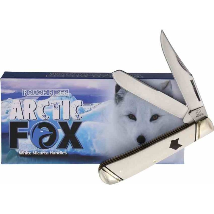 Couteau Rough Ryder Arctic Fox Trapper Manche Micarta Lame Acier 440 Slip Joint RR2542 - Livraison Gratuite