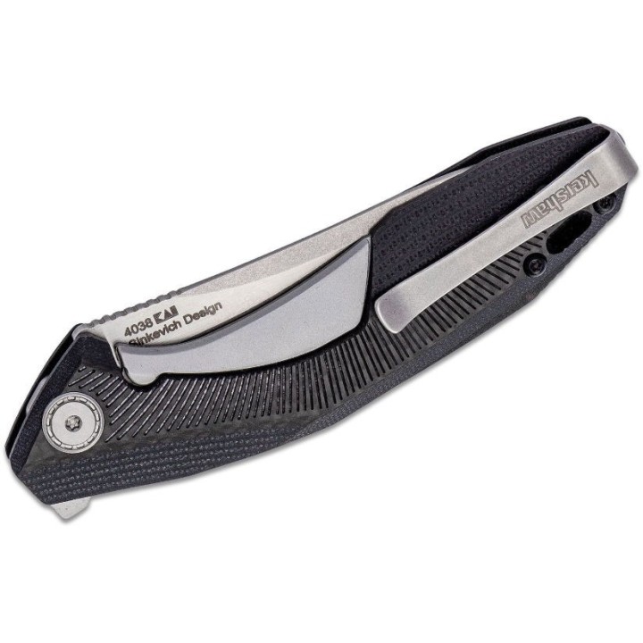 Couteau Kershaw Tumbler Lame Acier D2 Manche G10/Fibre de Carbone Framelock KS4038 - Livraison Gratuite