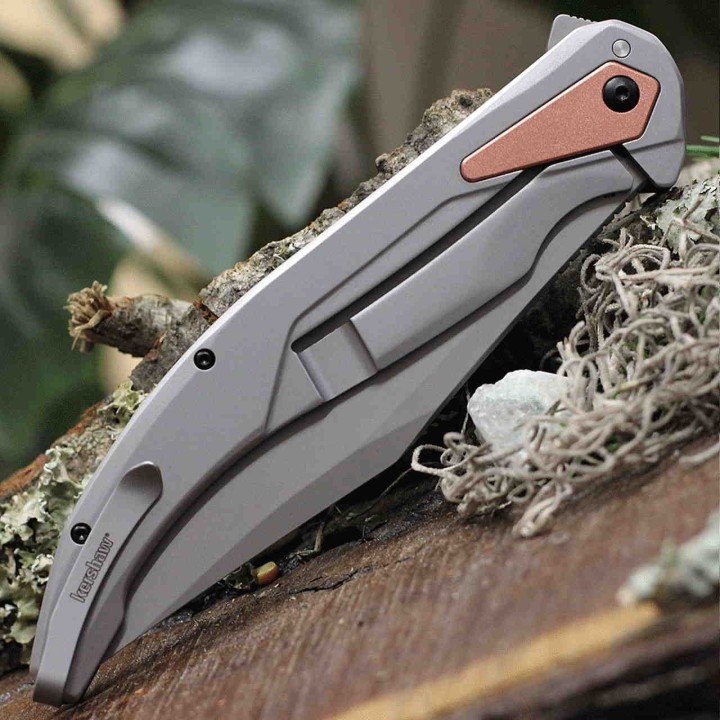 Couteau Navaja Kershaw Strata XL Lame D2 Manche G10/Acier IKBS Framelock Clip KS2077 - Livraison Gratuite 
