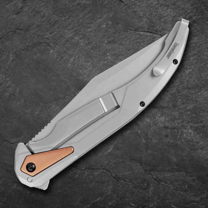 Couteau Navaja Kershaw Strata XL Lame D2 Manche G10/Acier IKBS Framelock Clip KS2077 - Livraison Gratuite 
