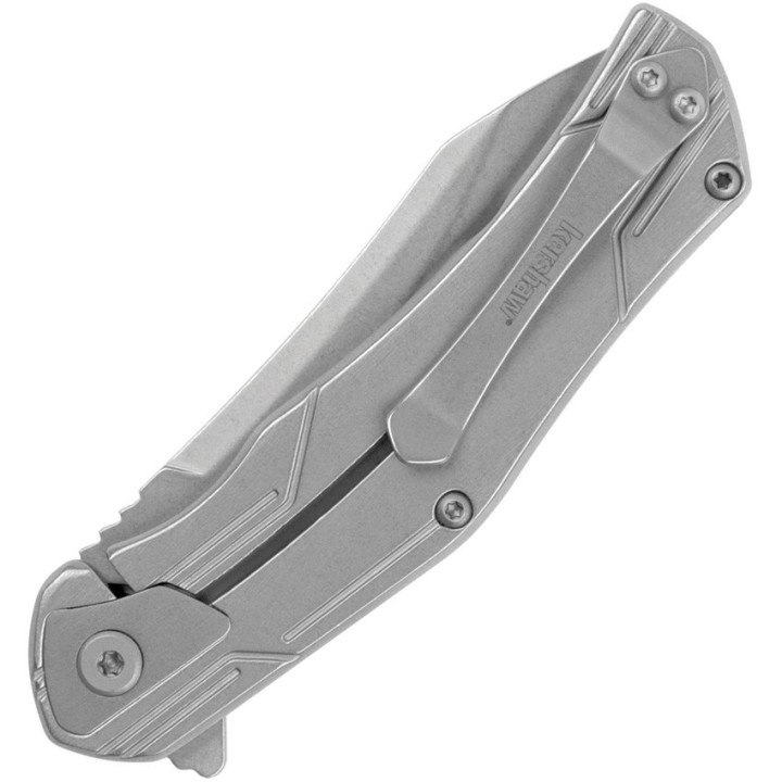 Couteau Kershaw Husker A/O Lame Acier 8Cr13MoV Manche Acier Framelock Clip KS1380 - Livraison Gratuite