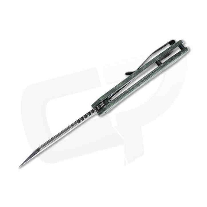 Couteau Kershaw Static Micarta Lame Cleaver Lame Acier D2 KIVT Linerlock Clip KS3445MCGBW - Livraison Gratuite