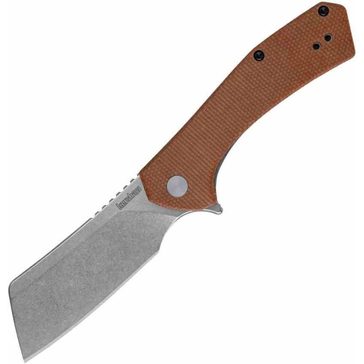 Couteau Kershaw Static Brown Micarta Lame Cleaver Lame Acier D2 SW KIVT Linerlock Clip KS3445MCB - Livraison Gratuite