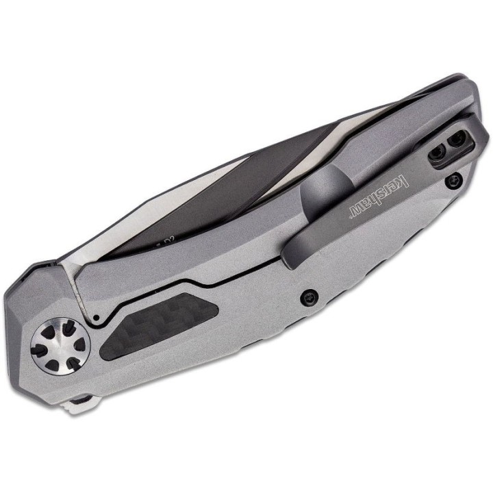 Couteau Kershaw Norad Lame Acier D2 Manche Acier/FC Linerlock Clip KS5510 - Livraison Gratuite
