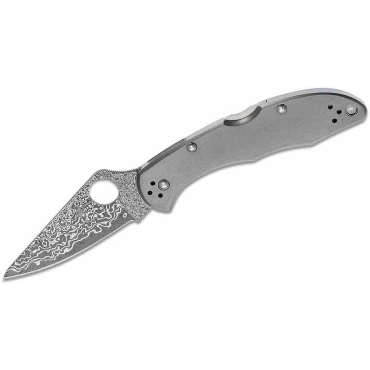 Couteau Spyderco Delica 4 Damas Lame Acier VG10 Manche Titane Lockback Clip Made Japan SC11TIPD - Livraison Gratuite