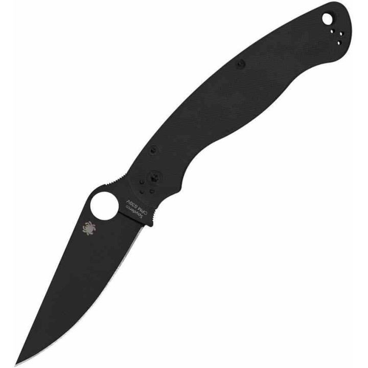 Couteau Spyderco Military 2 Compression Lock Lame Acier S30V Black Manche G10 Clip Made USA SC36GPBK2 - Livraison Gratuite