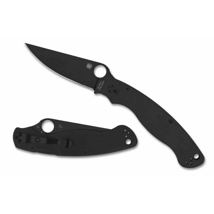 Couteau Spyderco Military 2 Compression Lock Lame Acier S30V Black Manche G10 Clip Made USA SC36GPBK2 - Livraison Gratuite
