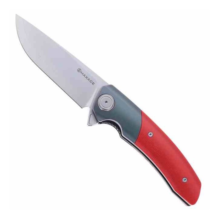 Couteau Maxace Mamba Red Lame Acier SLD-Magic Manche G10/Titane IKBS Clip MAXM16F - Livraison Gratuite