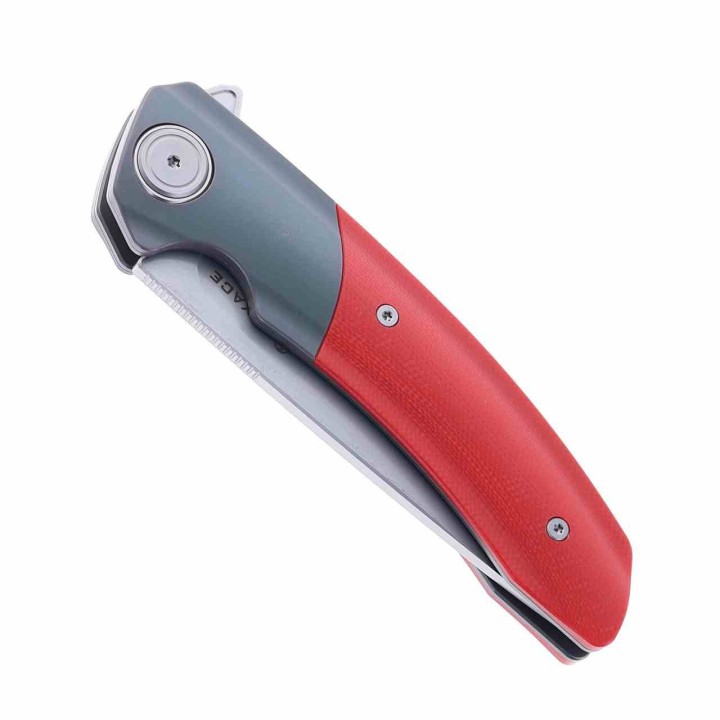 Couteau Maxace Mamba Red Lame Acier SLD-Magic Manche G10/Titane IKBS Clip MAXM16F - Livraison Gratuite