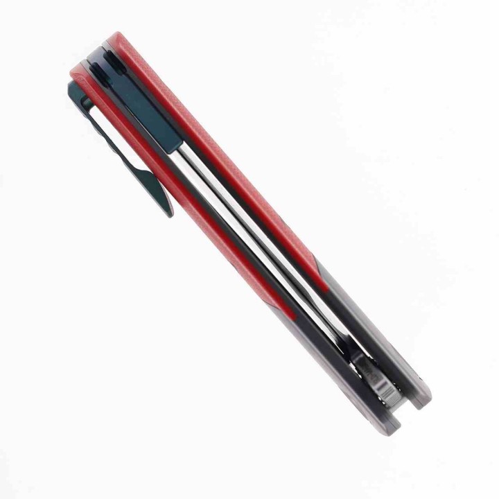 Couteau Maxace Mamba Red Lame Acier SLD-Magic Manche G10/Titane IKBS Clip MAXM16F - Livraison Gratuite