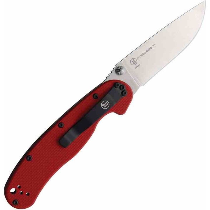Couteau Ontario RAT II Red Manche G10 Lame Acier S35VN Linerlock Clip ON8064 - Livraison Gratuite