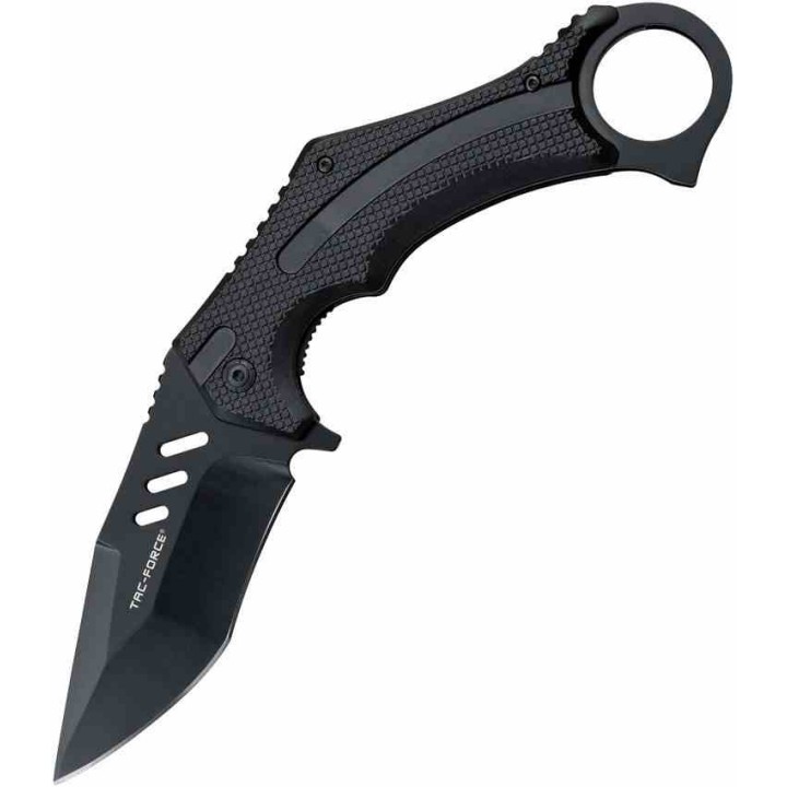 Lot de 3 Couteau Karambit Black Lame Tanto Acier 3Cr13 Manche ABS Linerlock Clip Tac Force TF1044BK - Livraison Gratuite