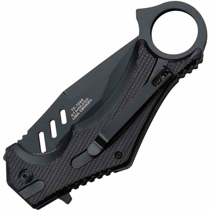 Lot de 3 Couteau Karambit Black Lame Tanto Acier 3Cr13 Manche ABS Linerlock Clip Tac Force TF1044BK - Livraison Gratuite