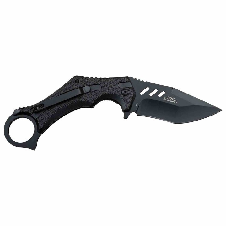 Lot de 3 Couteau Karambit Black Lame Tanto Acier 3Cr13 Manche ABS Linerlock Clip Tac Force TF1044BK - Livraison Gratuite