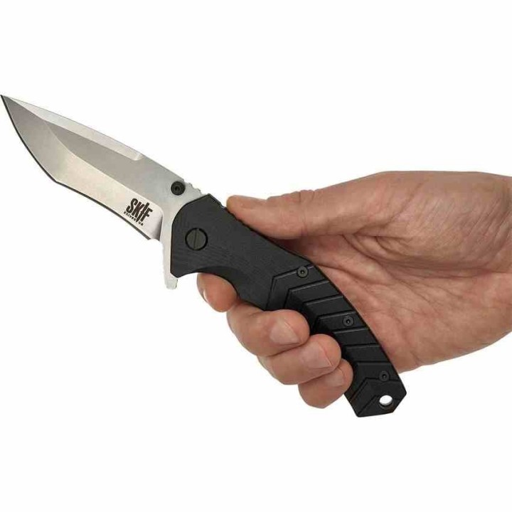 Couteau SKIF Griffin Black Manche G10 Lame Tanto Acier 9Cr18MoV SW IKBS Framelock Clip SKF422SE - Livraison Gratuite