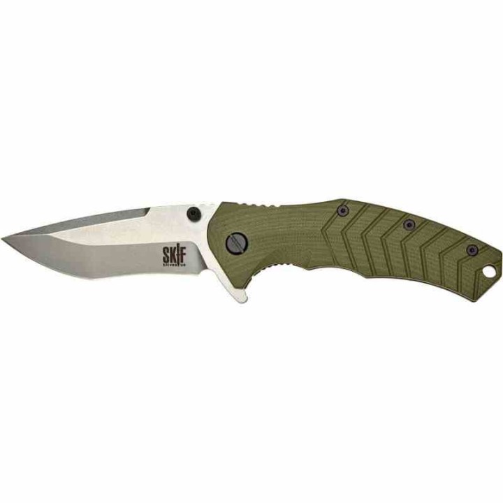 Couteau SKIF Knives Griffin Olive Manche G10 Lame Tanto Acier 9Cr18MoV SW IKBS Framelock Clip SKF422SEG - Livraison Gratuite