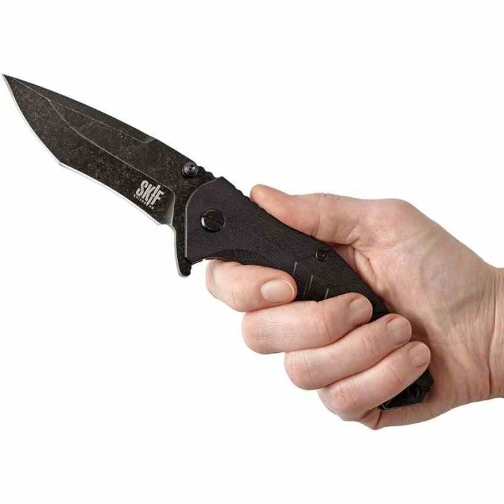 Couteau SKIF Knives Griffin Black Manche G10 Lame Tanto Acier 9Cr18MoV BLK IKBS Framelock Clip SKF422SEB - Livraison Gratuite