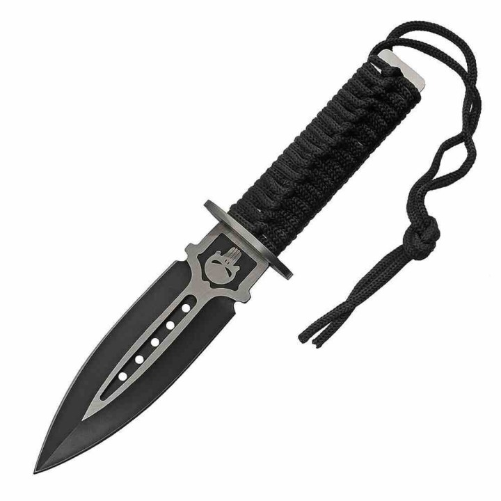 Lot de 3 Couteau Dague Rite Edge Skull Dagger Lame Acier Inox Manche Paracorde Etui Nylon CN211549 - Livraison Gratuite