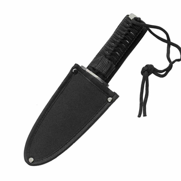Lot de 3 Couteau Dague Rite Edge Skull Dagger Lame Acier Inox Manche Paracorde Etui Nylon CN211549 - Livraison Gratuite