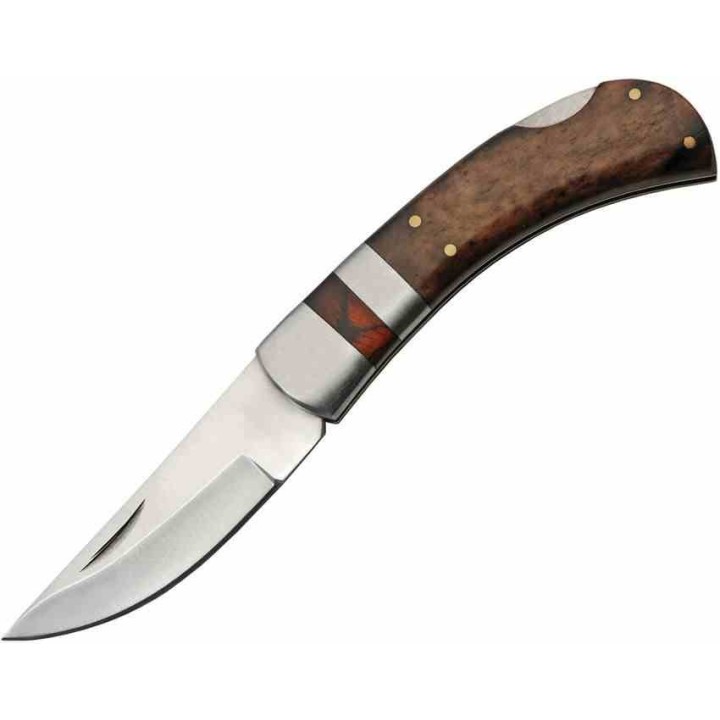 Couteau Rite Edge BONE Manche Os Lame Acier Inox Lockback Etui Cuir CN8001BR - Livraison Gratuite