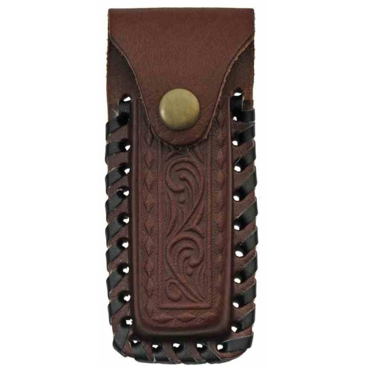 Couteau Rite Edge BONE Manche Os Lame Acier Inox Lockback Etui Cuir CN8001BR - Livraison Gratuite