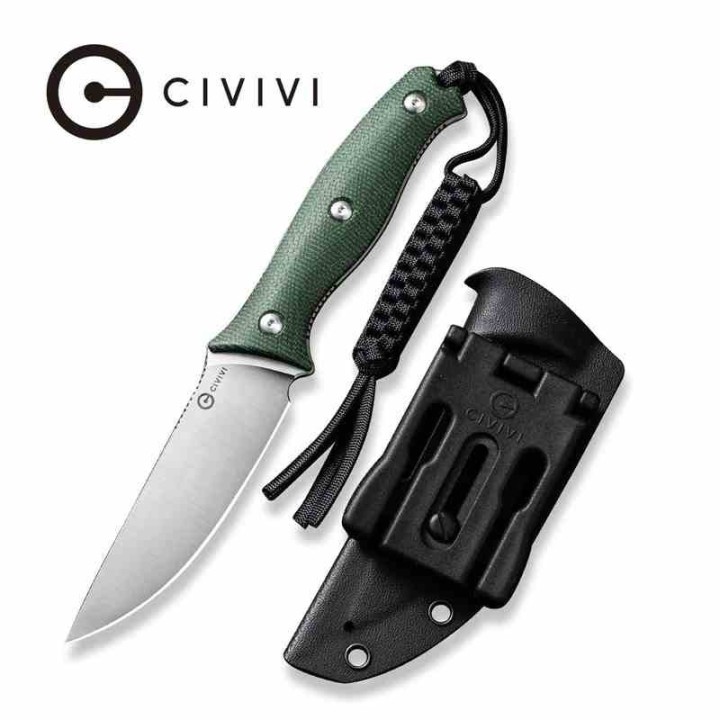 Couteau CIVIVI Stormridge Green Lame Acier Nitro-V Satin Manche Micarta Etui Kydex CIVC230413 - Livraison Gratuite