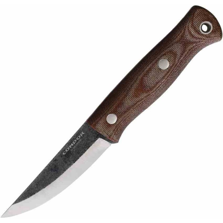 Couteau Condor Trivittata Puukko Lame Acier Carbone 1095 Manche Micarta Etui Cuir Salavador CTK396134HC - Livraison Gratuite