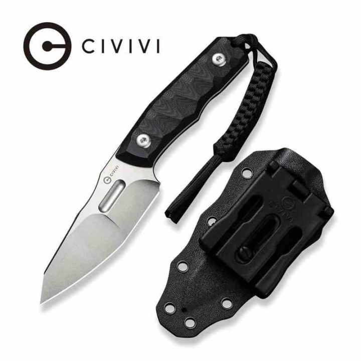 Couteau CIVIVI Propugnator Black Manche G10 Lame Acier D2 SW Reverse Tanto Etui Kydex CIVC230021 - Livraison Gratuite