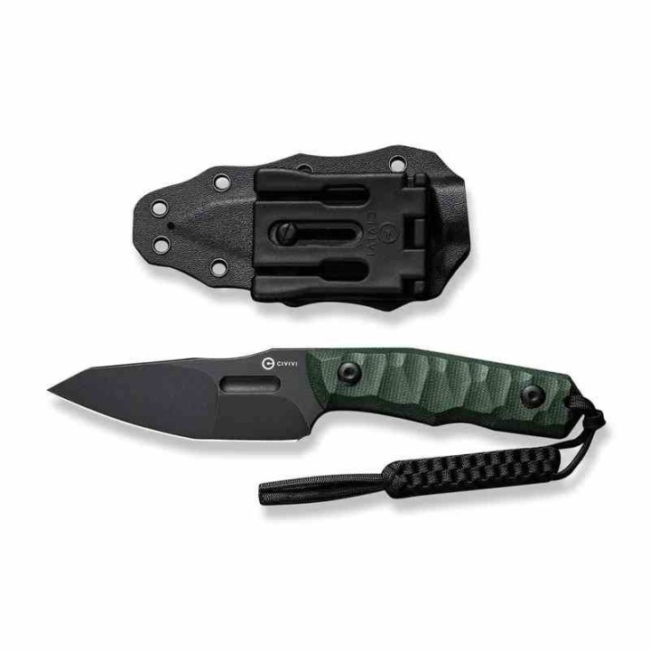 Couteau CIVIVI Propugnator Green Manche Micarta Lame Acier D2 BLK Reverse Tanto Etui Kydex CIVC230022 - Livraison Gratuite