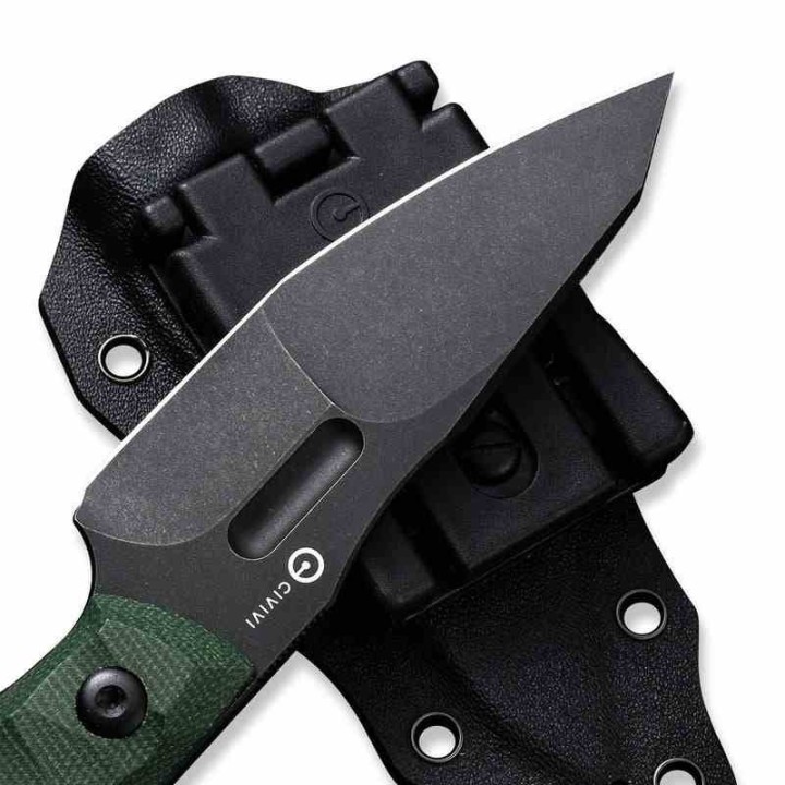 Couteau CIVIVI Propugnator Green Manche Micarta Lame Acier D2 BLK Reverse Tanto Etui Kydex CIVC230022 - Livraison Gratuite