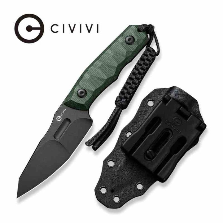 Couteau CIVIVI Propugnator Green Manche Micarta Lame Acier D2 BLK Reverse Tanto Etui Kydex CIVC230022 - Livraison Gratuite