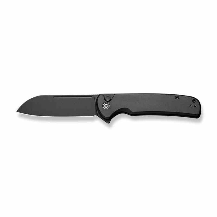 Couteau CIVIVI Chevalier II Black Lame Acier 14C28N Sheepsfoot Manche Alu IKBS Clip Button Lock CIVC20022B1 - Livraison Gratuite