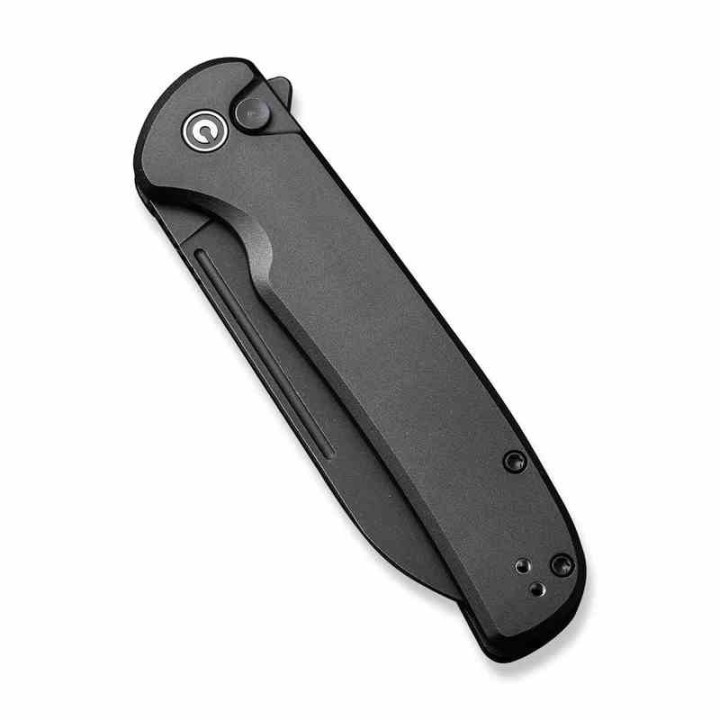 Couteau CIVIVI Chevalier II Black Lame Acier 14C28N Sheepsfoot Manche Alu IKBS Clip Button Lock CIVC20022B1 - Livraison Gratuite
