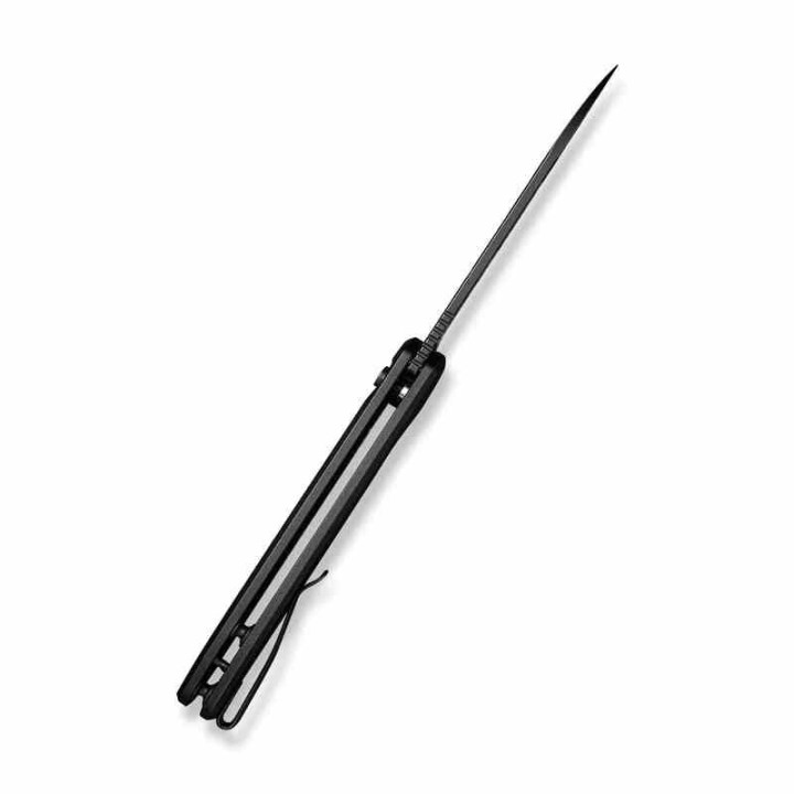 Couteau CIVIVI Chevalier II Black Lame Acier 14C28N Sheepsfoot Manche Alu IKBS Clip Button Lock CIVC20022B1 - Livraison Gratuite