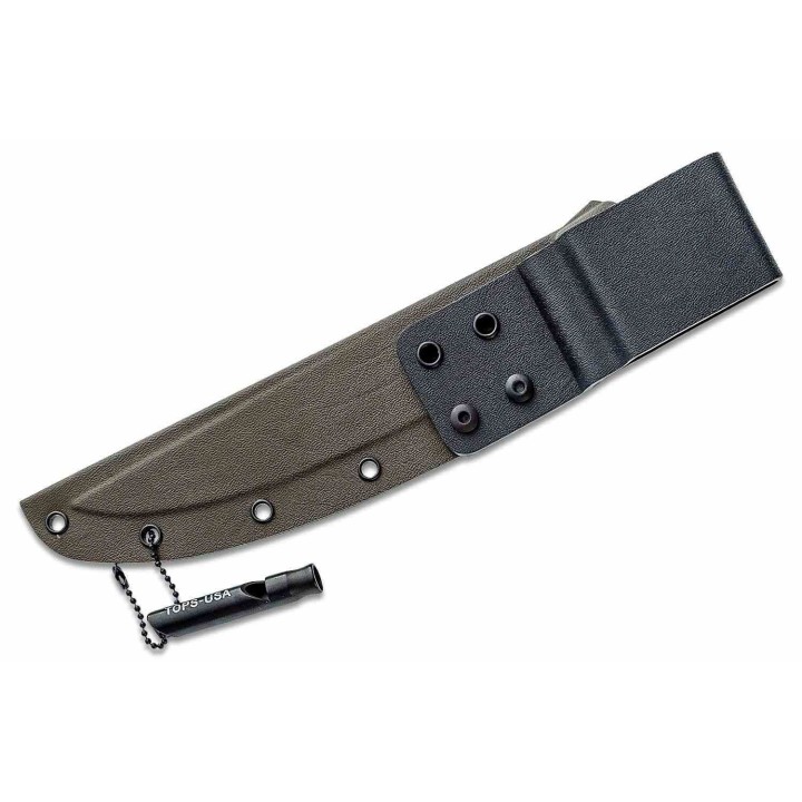 Couteau Tops Filet Lame Acier 154CM Manche Black/Tan G10 Etui OD Green Kydex Made USA TPFIL01 - Livraison Gratuite