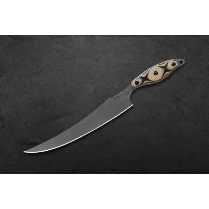 Couteau Tops Filet Lame Acier 154CM Manche Black/Tan G10 Etui OD Green Kydex Made USA TPFIL01 - Livraison Gratuite