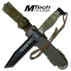 Couteau MTech First Recon Search & Destroy Tactical Rescue Acier 440 Tanto MT676TC - Livraison Gratuite
