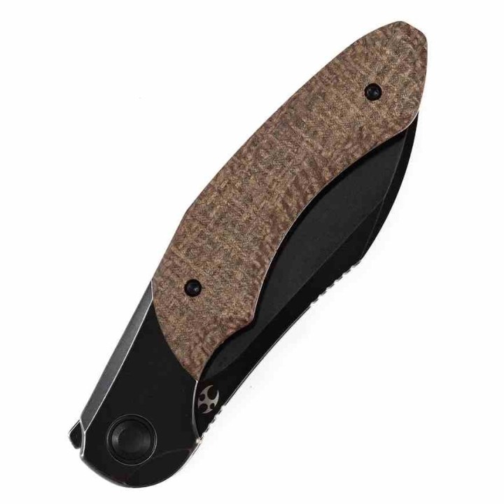 Couteau KANSEPT Cosmos Brown Manche Titane/Micarta Lame Acier CPM 20CV Framelock Clip K1059A4 - Livraison Gratuite
