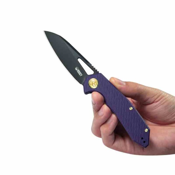 Couteau KUBEY Vagrant Purple Manche G10 Lame Acier M390 Black IKBS Linerlock Clip KUB291W - Livraison Gratuite