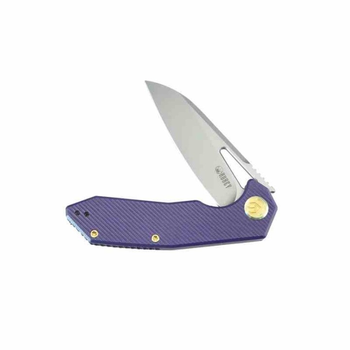 Couteau KUBEY Vagrant Purple Manche G10 Lame Acier M390 Sandblast IKBS Linerlock Clip KUB291S - Livraison Gratuite