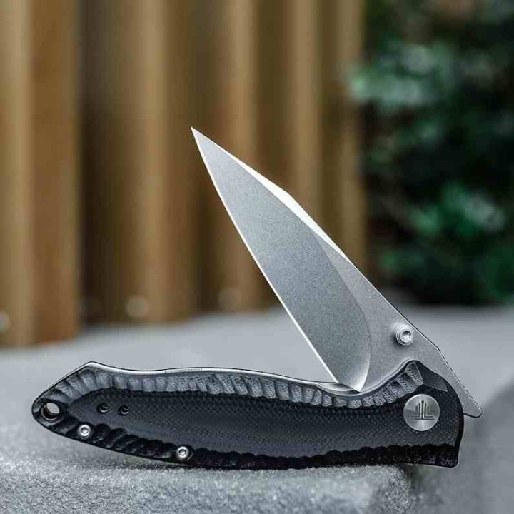 Couteau Trivisa Delphinus Black Manche G10 Lame Acier 14C28N IKBS Linerlock Clip TVTY13BG14 - Livraison Gratuite