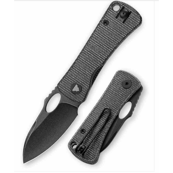 Couteau Trivisa Andromeda Black Manche Micarta Lame Acier 14C28N Blk IKBS Linerlock Clip TVTY18BM14 - Livraison Gratuite