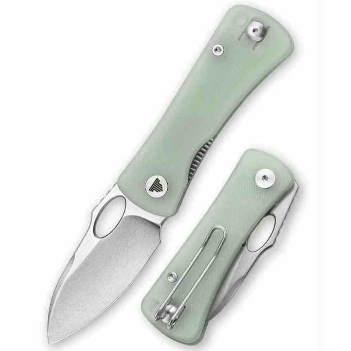 Couteau Trivisa Andromeda Jade Manche G10 Lame Acier 14C28N SW IKBS Linerlock Clip TVTY18G14 - Livraison Gratuite