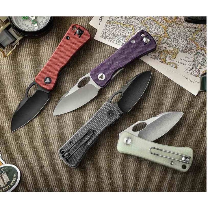 Couteau Trivisa Andromeda Jade Manche G10 Lame Acier 14C28N SW IKBS Linerlock Clip TVTY18G14 - Livraison Gratuite