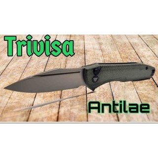 Couteau Antliae OD Green Manche Micarta OD Lame Acier 14C28N SW IKBS Button Lock Clip TVTY22GM14 - Livraison Gratuite