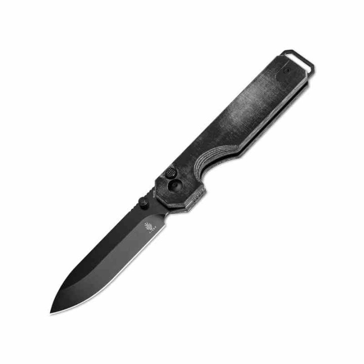 Couteau Kizer KUH Black Lame Acier 154CM Manche Micarta Button Lock CLip KIV3649C1 - Livraison Gratuite