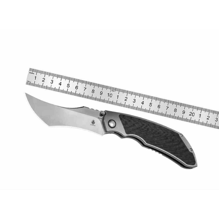 Couteau Kizer Huntsmen Carbon Fiber/Titane Lame Tanto Acier S35VN IKBS Bolster Lock Clip KI4642A1 - Livraison Gratuite