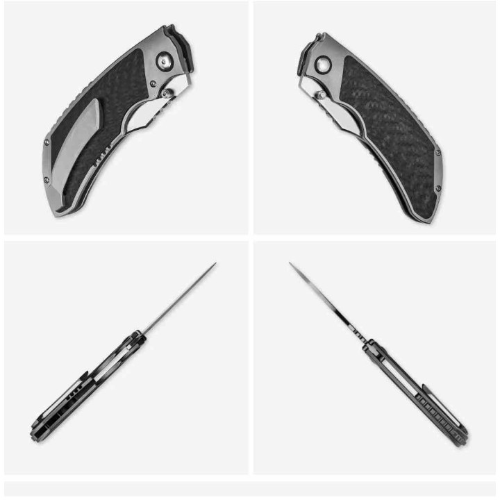 Couteau Kizer Huntsmen Carbon Fiber/Titane Lame Tanto Acier S35VN IKBS Bolster Lock Clip KI4642A1 - Livraison Gratuite