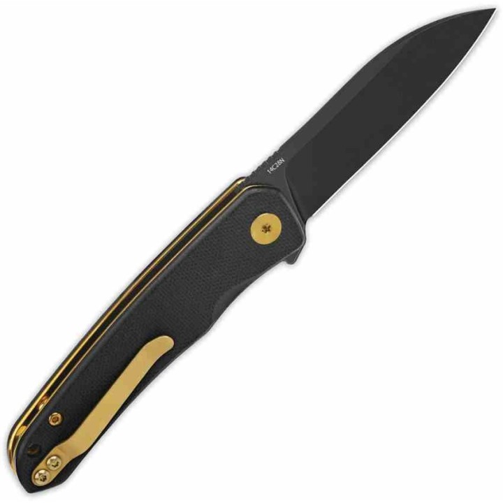 Couteau QSP Otter Black Manche G10 Lame Acier 14C28N BLK IKBS Linerlock Clip QS140C2 - Livraison Gratuite